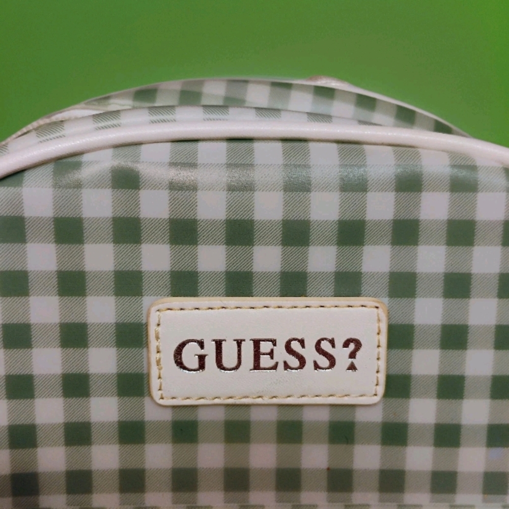 Guess Green White Checkered Backpack Gingham Pattern Crossbody Shoulder Bag - Picture 4 of 7